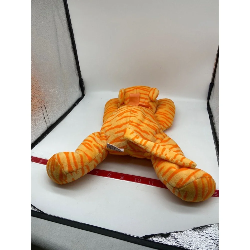 Ty Pillow Pals Purr the Cat 1996 Orange Tiger Stripes & Bow